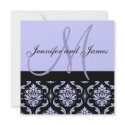 Wedding Invitation Monogram Names Purple Damask invitation