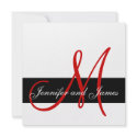 Wedding Invitation Monogram Names Red invitation