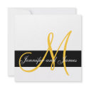 Wedding Invitation Monogram Names Yellow invitation