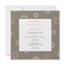 Wedding Invitation - Monogram Pink and Brown