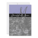 Wedding Invitation Monogram Vintage Purple Floral invitation