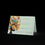 Wedding Invitation -Multi-Colored Flower Love Tree