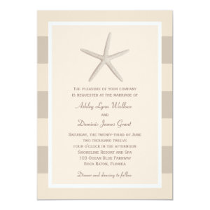 Wedding Invitation | Neutral Starfish Stripes 5