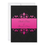 Wedding Invitation - Pastel Pink on Black Damask