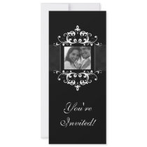 Wedding Invitation Photo Template BW