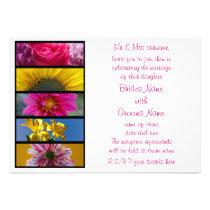 Wedding Invitation - Pink & Yellow Macro Flowers