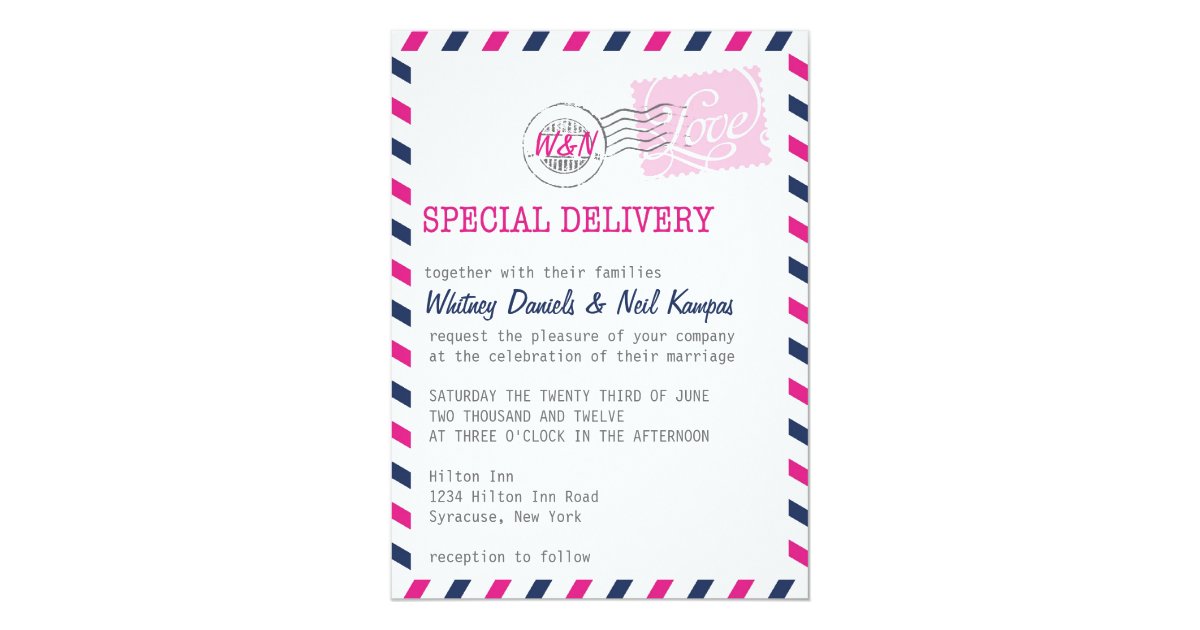 Wedding Invitation Postal Service Collection Zazzle