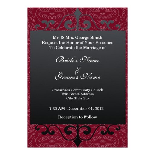 Wedding Invitation - Red and Black