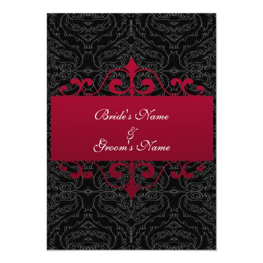 Wedding Invitation - Red and Black | Zazzle