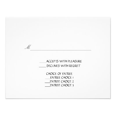 Wedding Invitation Response cards black white