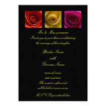 Wedding Invitation - Roses pink yellow orange