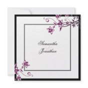 Wedding Invitation Sangria & White Elegant Floral