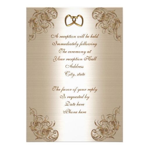 Wedding Invitation satin-look gold elegance