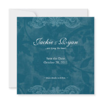 Wedding Invitation Save the Date Antique Roses blu by WeddingShop88 Wedding Invitation Save the Date Antique Roses blu