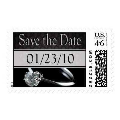 Wedding Invitation Save the Date Postage Stamp