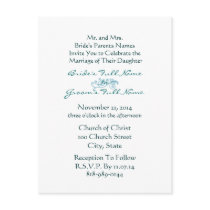 Wedding Invitation Sea Blue Font on White postcards