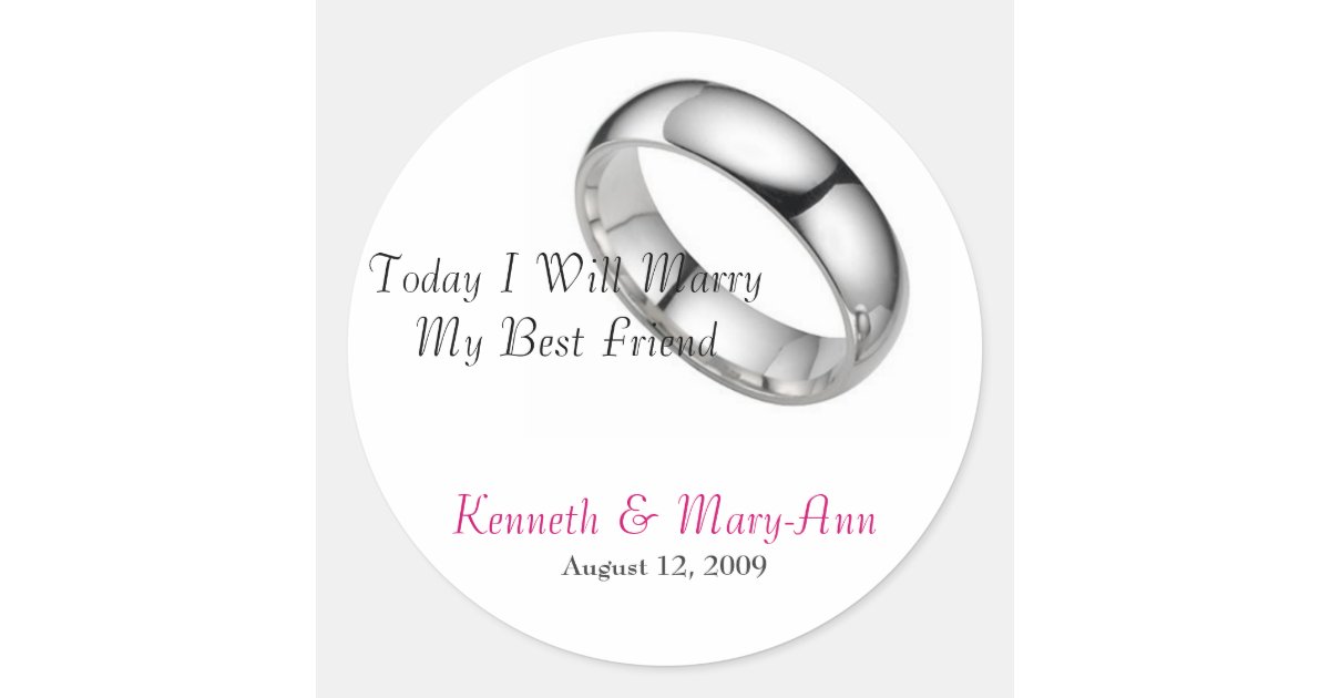 Wedding Invitation Seals Classic Round Sticker Zazzle