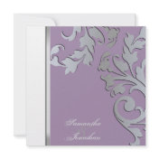 Wedding Invitations-Silver-Sparkle-Floral-Swirls