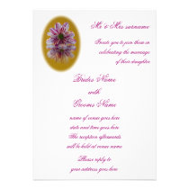 Wedding Invitation - Striped Daisy Gerbera pink