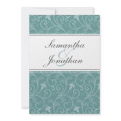 Wedding Invitation Turquoise Victorain Floral