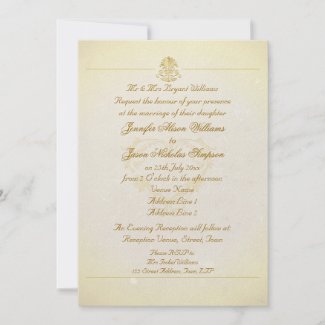 Wedding Invitation Vintage Parchment Paper Style invitation