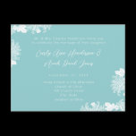 Wedding Invitation White On Dark Turquoise Vintage