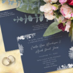 Wedding Invitation White On Midnight Blue Vintage Post Cards