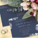 Wedding Invitation White On Midnight Blue Vintage postcards by samack Wedding Invitation White On Midnight Blue Vintage postcards