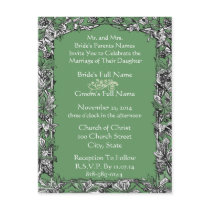 Wedding Invitation White On Misty Purple postcards