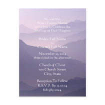 Wedding Invitation White On Misty Purple postcards