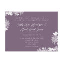 Wedding Invitation White On Purple Vintage Flowers postcards