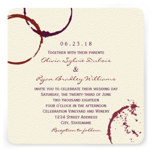 Wedding Invitation | Wine Stain Rings