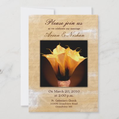 Wedding Invitation with calla lily bouquet by perfectwedding