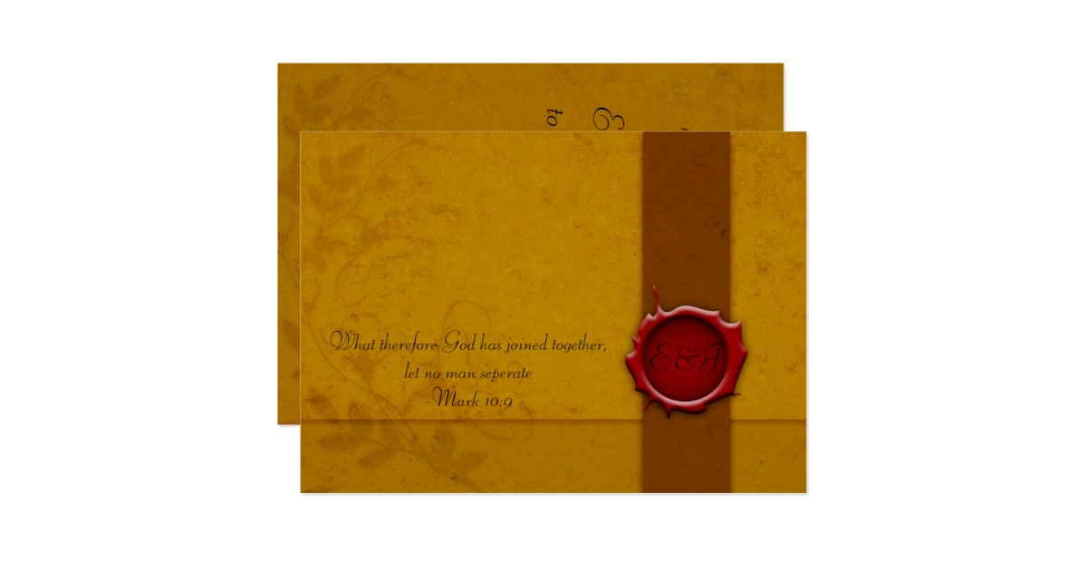 Wedding Invitation with Seal | Zazzle