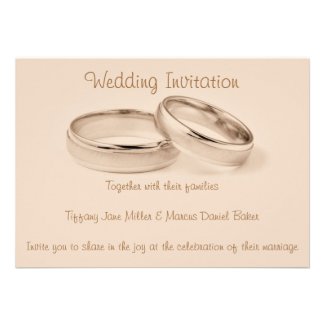 Wedding Invitation with wedding rings