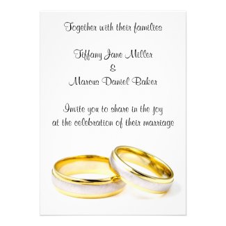 Wedding Invitation with wedding rings custom text