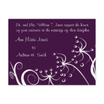 Wedding Invitation with White Wild Flowers postcards