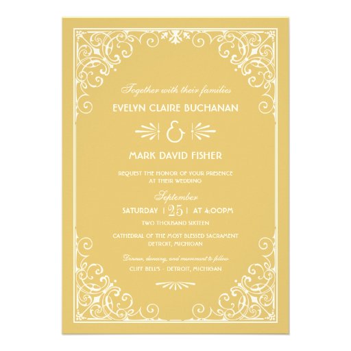 Wedding Invitations | Art Deco Style (front side)