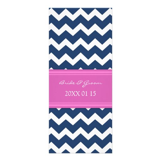 Wedding Invitations Blue Hot Pink Chevron