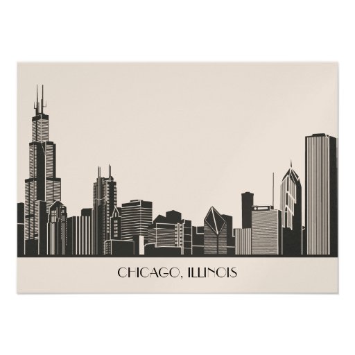 Wedding Invitations | Chicago City Skyline