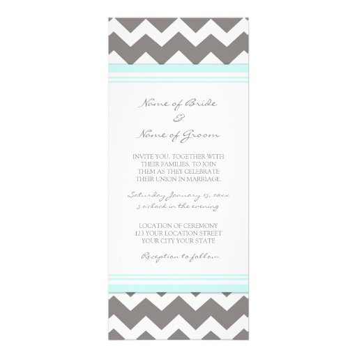 Wedding Invitations Grey Blue Chevron
