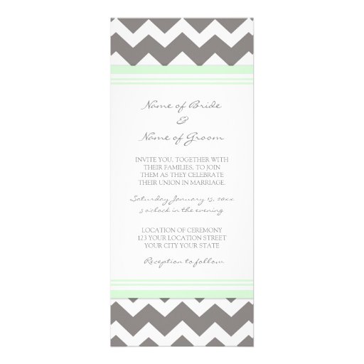 Wedding Invitations Grey Mint Chevron