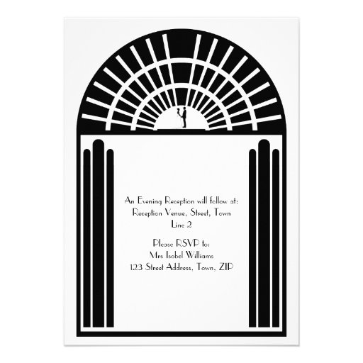 Wedding Invitations in Bold Art Deco Style