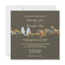 Wedding Invitations, love birds colorful blossoms by custom_stationery Wedding Invitations, love birds colorful blossoms