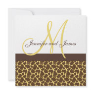 Wedding Invitations Monogram Giraffe Pattern invitation