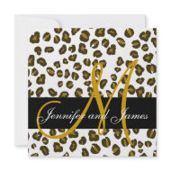 Wedding Invitations Monograms Cheetah Pattern invitation