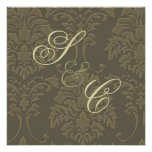 Wedding Invitations, rustic damask