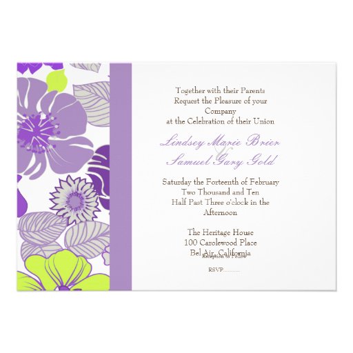 Wedding Invitations ~ summer florals purpl poppies