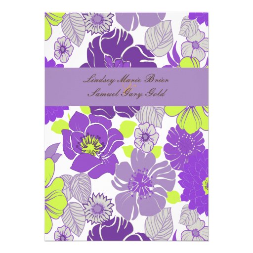 Wedding Invitations ~ summer florals purpl poppies
