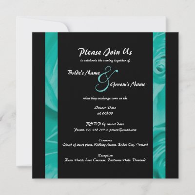 Wedding Invitations turquoise customizable by Rowood